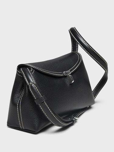 TOTEME - T-Lock Clutch in Black Grained Leather