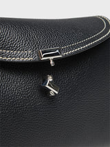 TOTEME - T-Lock Clutch in Black Grained Leather