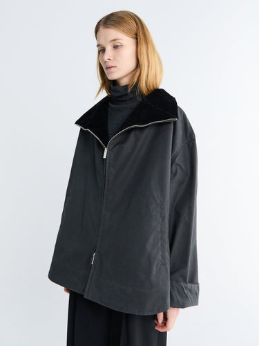 Toteme - Zipped Country Jacket in Washed Black