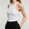 TOTEME - Curved Ribbed Tank Top in White