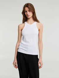 TOTEME - Curved Ribbed Tank Top in White