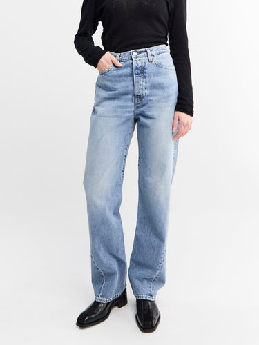 Twisted Seam Denim Fuld Længde i Worn Blue