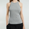 TOTEME - Curved Rib Tank Top in Grey Melange