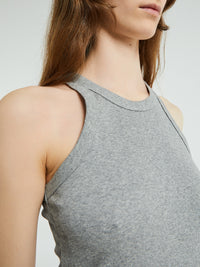 TOTEME - Curved Rib Tank Top in Grey Melange