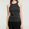 TOTEME - Curved Ribbed Tank Top in Charcoal Melange