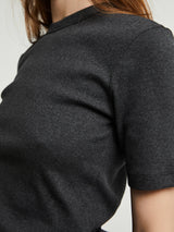 TOTEME - Classic Rib T-Shirt in Charcoal Melange