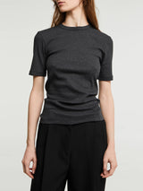 TOTEME - Classic Rib T-Shirt in Charcoal Melange