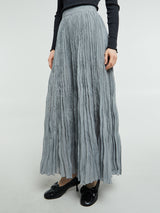 TOTEME - Crinkled Plissé Skirt in Pale Grey
