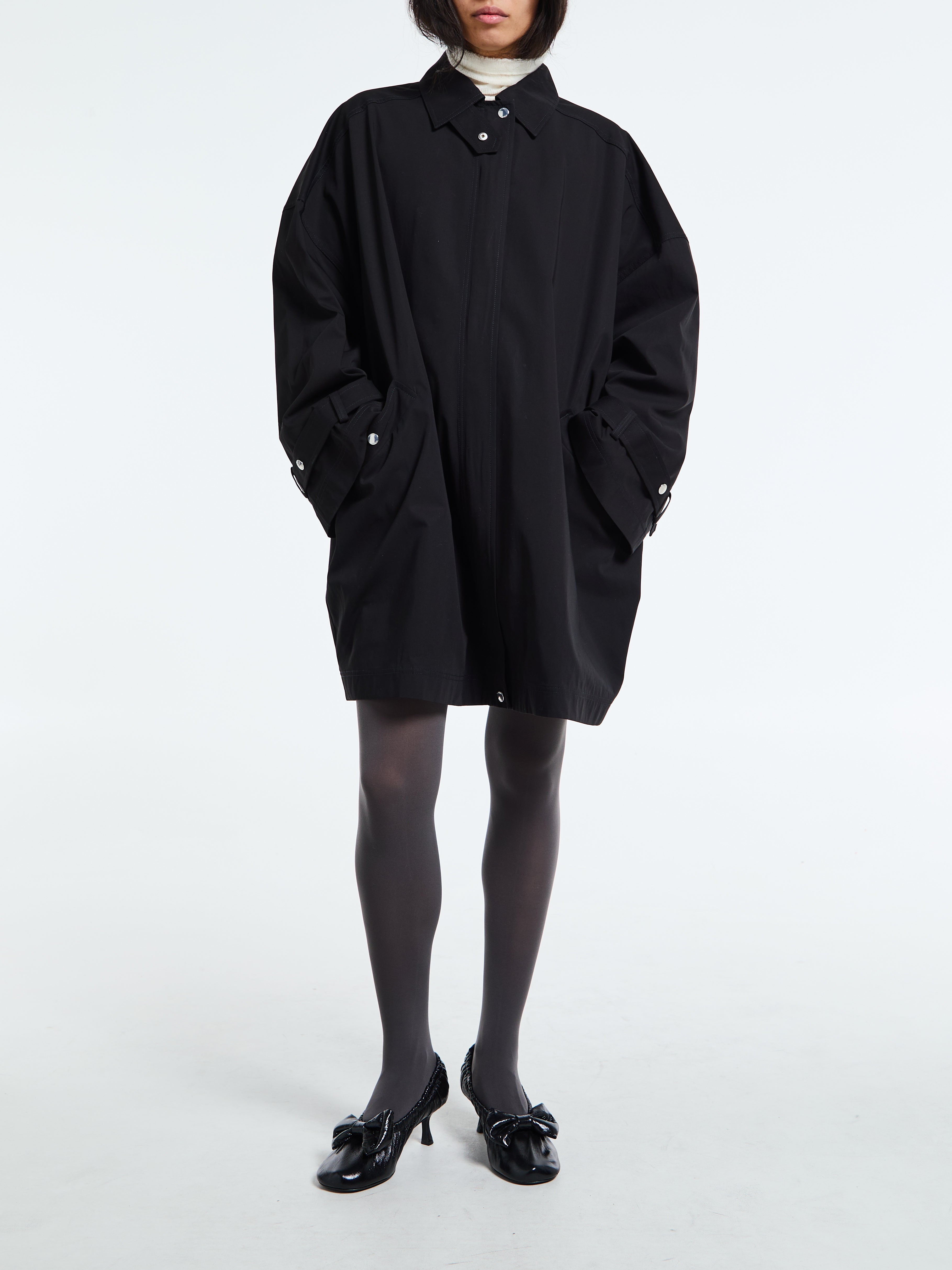 TOTEME - Oversized Trench Jacket in Black
