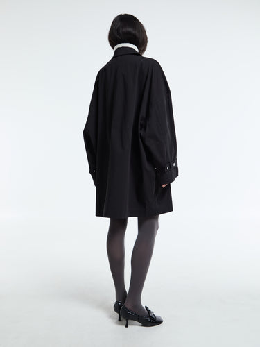 TOTEME - Oversized Trench Jacket in Black