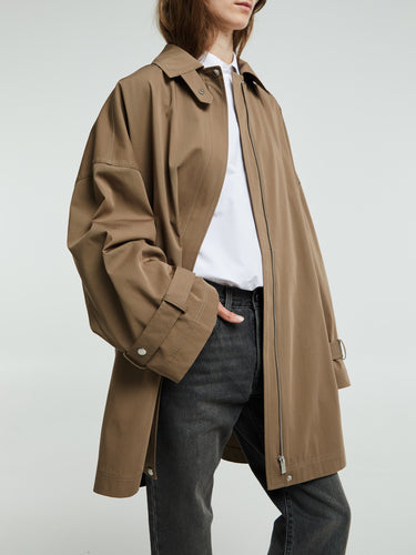 TOTEME - Oversized Trench Jacket in Hazel