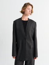 TOTEME - Scarf Blazer in Charcoal Melange