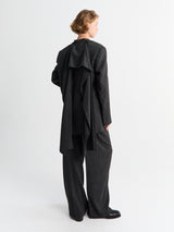 TOTEME - Scarf Blazer in Charcoal Melange