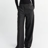 TOTEME - Wide Flannel Trousers in Charcoal Melange