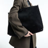 TOTEME - Suede Scoop Tote Bag in Black