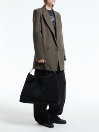 TOTEME - Suede Scoop Tote Bag in Black