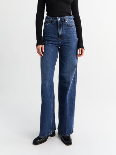 TOTEME - Wide Leg Denim Jeans in Dark Blue
