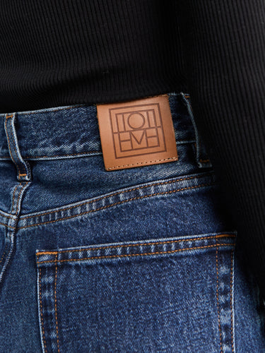 TOTEME - Wide Leg Denim Jeans in Dark Blue