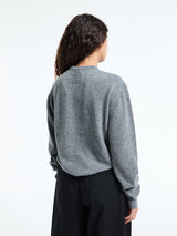 TOTEME - Classic Cashmere Crew Knit in Mid Grey Melange