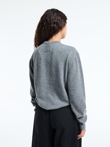 TOTEME - Classic Cashmere Crew Knit in Mid Grey Melange