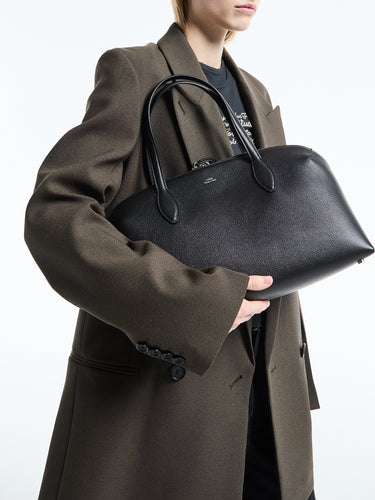TOTEME - Medium Grained Leather Day Tote Bag in Black