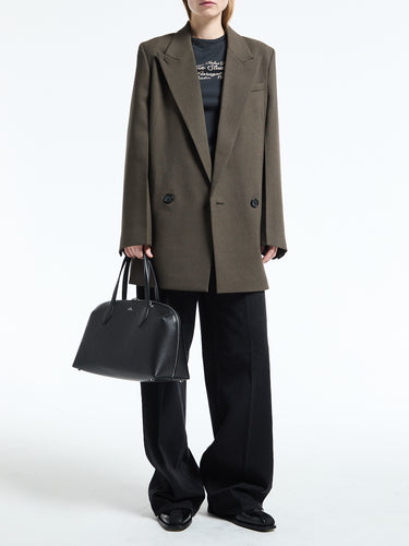 TOTEME - Medium Grained Leather Day Tote Bag in Black