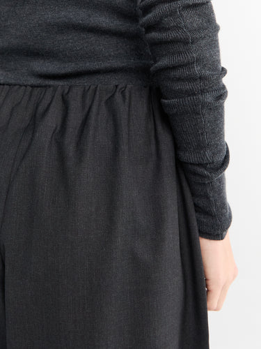 Drawstring Dinner Trousers in Charcoal Melange