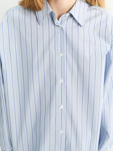 Classic Striped Shirt in Ice/Azure