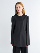 Toteme - Tailored Dinner Blouse in Charcoal Melange