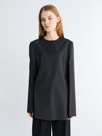TOTEME - Tailored Dinner Blouse in Charcoal Melange