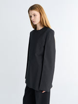 Toteme - Tailored Dinner Blouse in Charcoal Melange