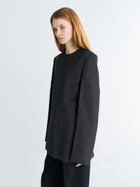 TOTEME - Tailored Dinner Blouse in Charcoal Melange