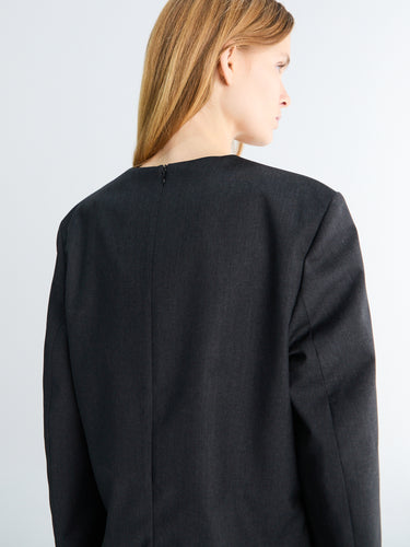 Toteme - Tailored Dinner Blouse in Charcoal Melange