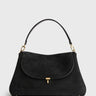 Toteme - T-Lock Suede Satchel Bag in Black