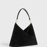 Toteme - Medium Bevel Suede Bag in Black