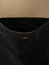 Toteme - Medium Bevel Suede Bag in Black