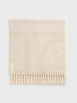 Toteme - Monogram Jacquard Scarf in Ecru/White
