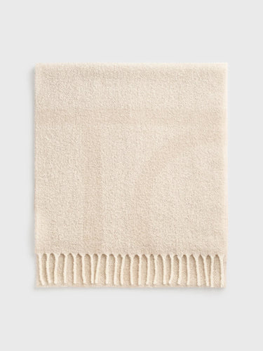 Toteme - Monogram Jacquard Scarf in Ecru/White