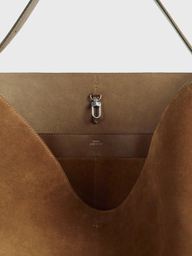 Toteme - Belted Suede Tote Bag in Tan