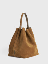 Toteme - Belted Suede Tote Bag in Tan