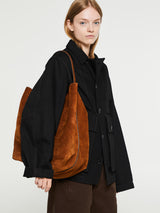 TOTEME - Belted Tote Bag in Tan Brown