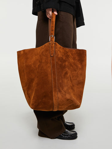 TOTEME - Belted Tote Bag in Tan Brown