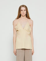 TOTEME - Draped Twill Cami Top in Bleached Sand