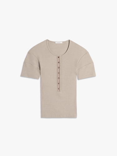 Lemaire - Fitted Henley T-shirt in Sage