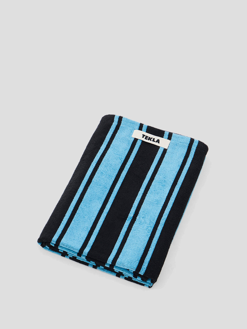 Tekla - Beach Towel in Liquorice Stripes