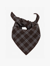 mfpen - Triangle Scarf in Brown Grey Check