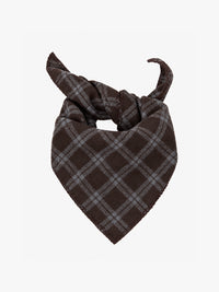mfpen - Triangle Scarf in Brown Grey Check