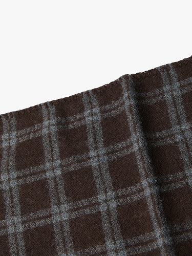 mfpen - Triangle Scarf in Brown Grey Check