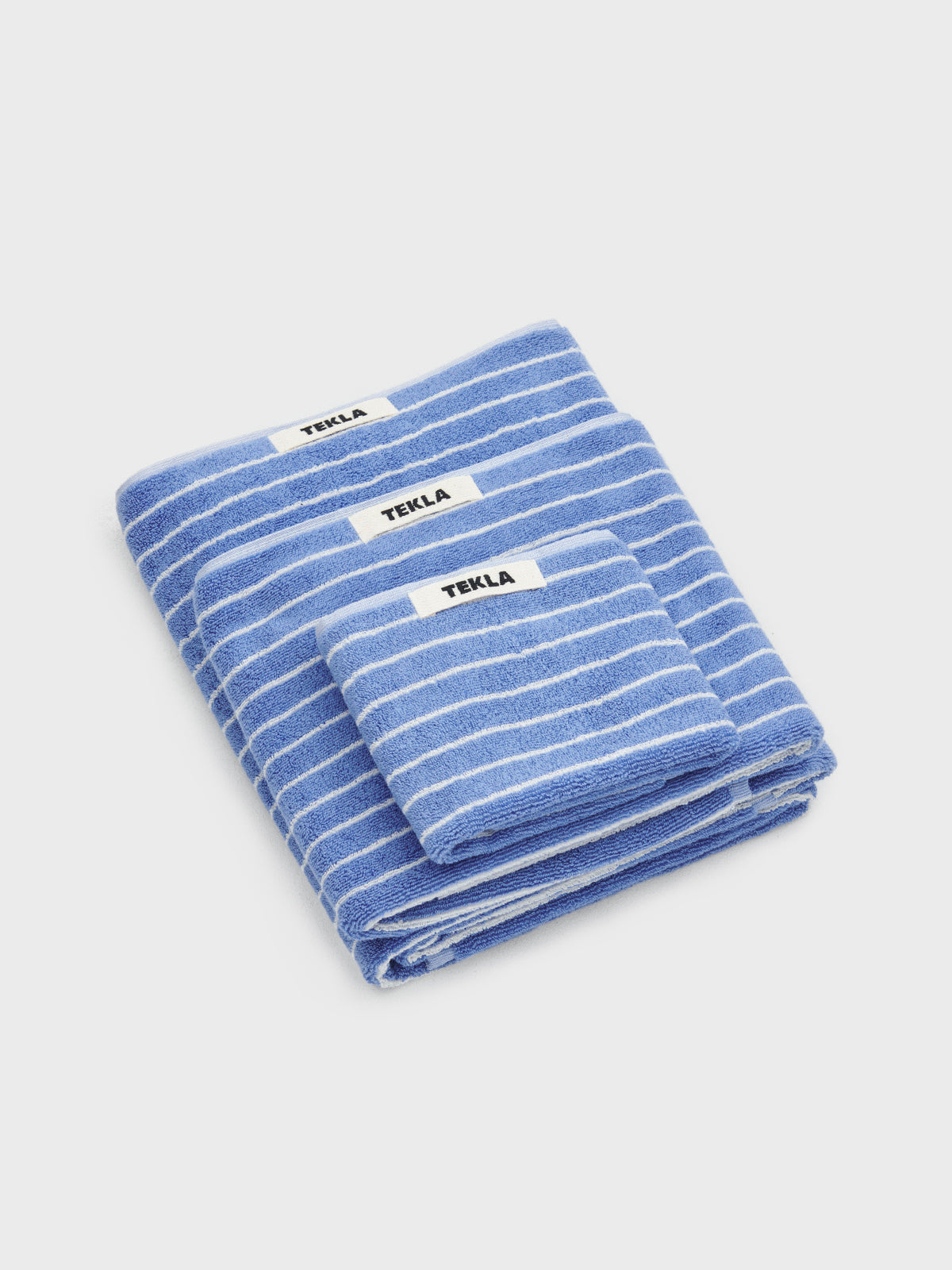 Tekla - Terry Towel in Clear Blue Stripes