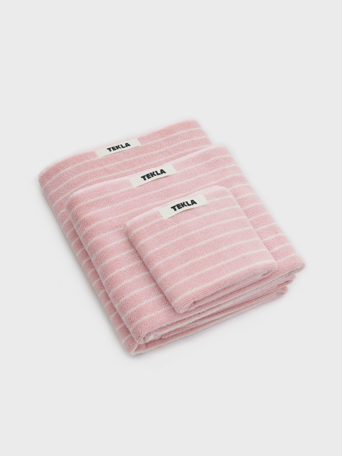 Tekla - Terry Towel in Shaded Pink Stripes